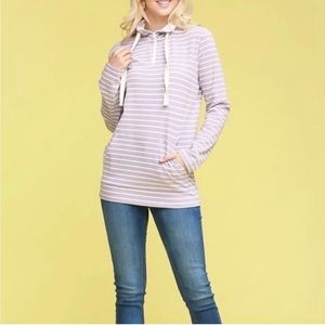 Striped Pullover By Double Ju size medium - NEW